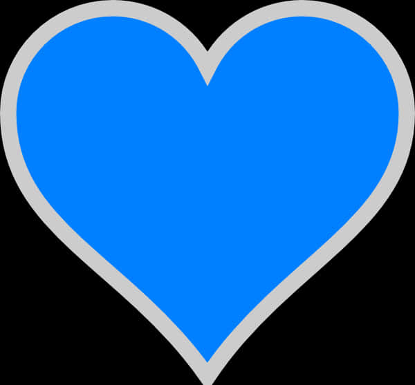 A Blue Heart With Grey Border