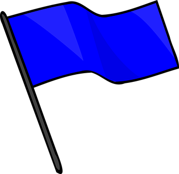 A Blue Flag On A Black Background