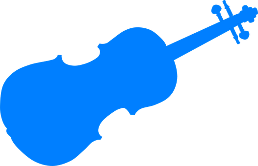A Blue Violin On A Black Background