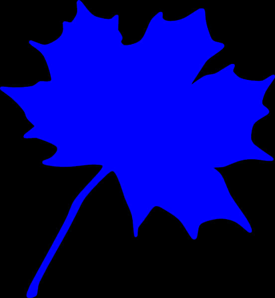 A Blue Leaf On A Black Background