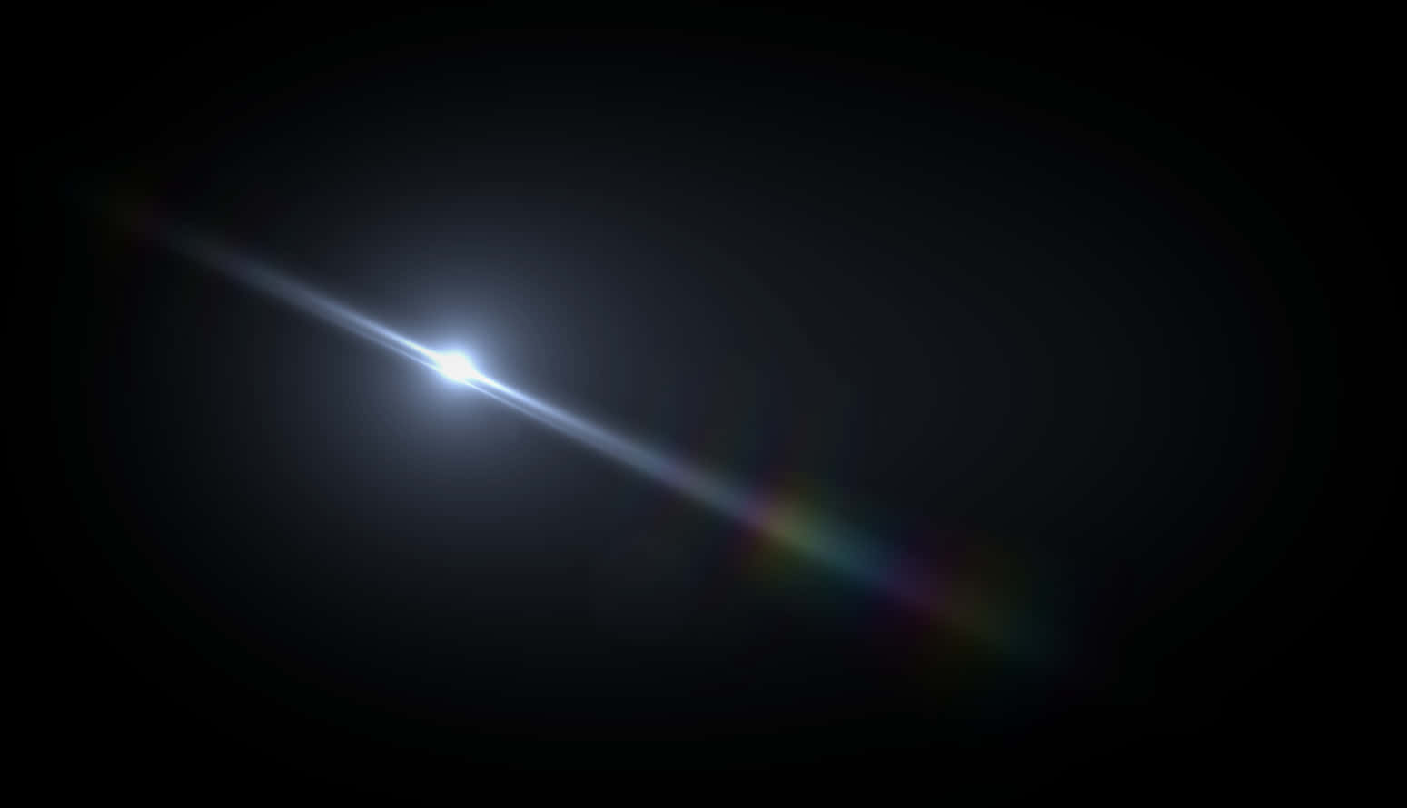 Blue Lens Flare With Rainbow