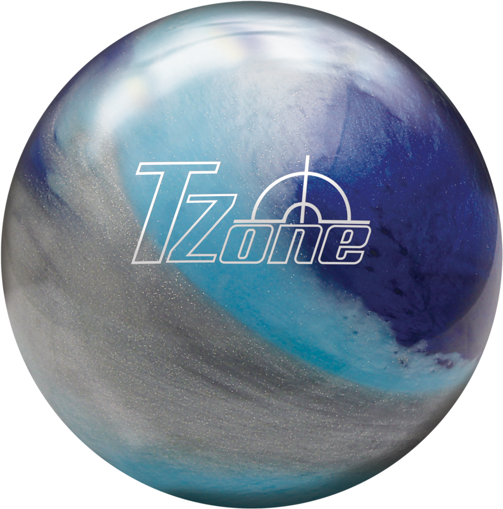 A Blue And White Bowling Ball