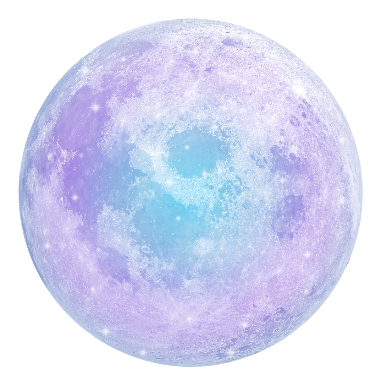A Moon With A Blue And Purple Surface