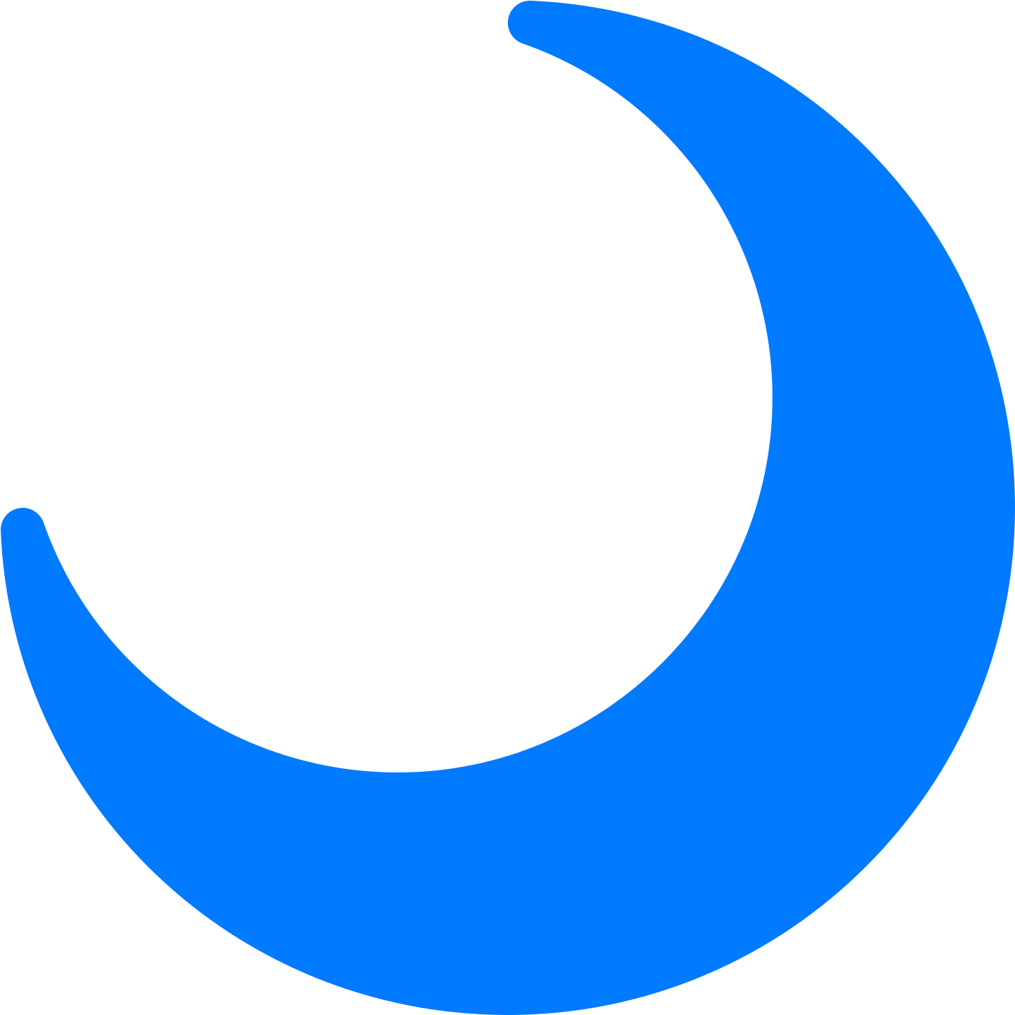 A Blue Crescent Moon On A Black Background