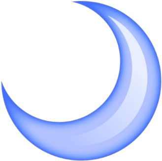 A Blue Crescent Moon On A Black Background