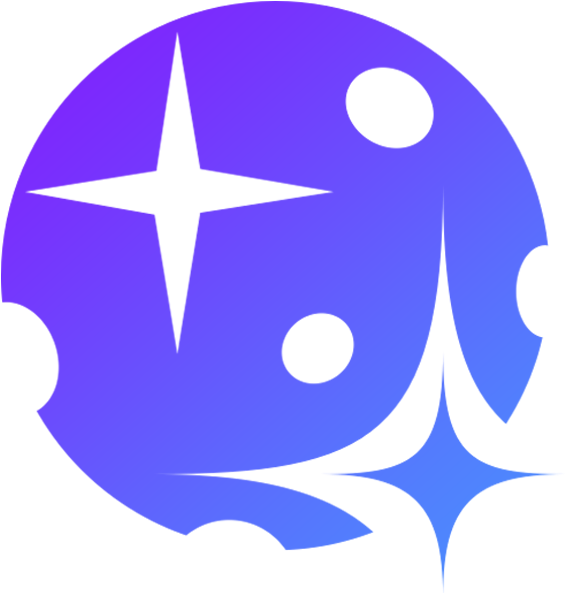 A Blue And Purple Circle With A Star And A Star