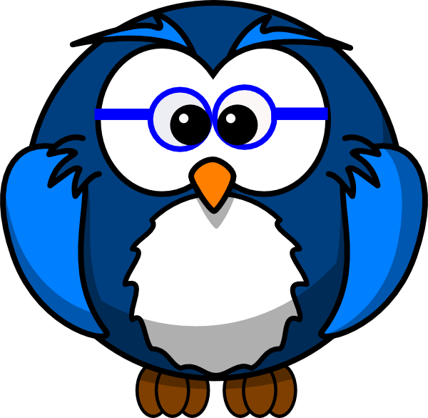 A Cartoon Of A Blue Owl