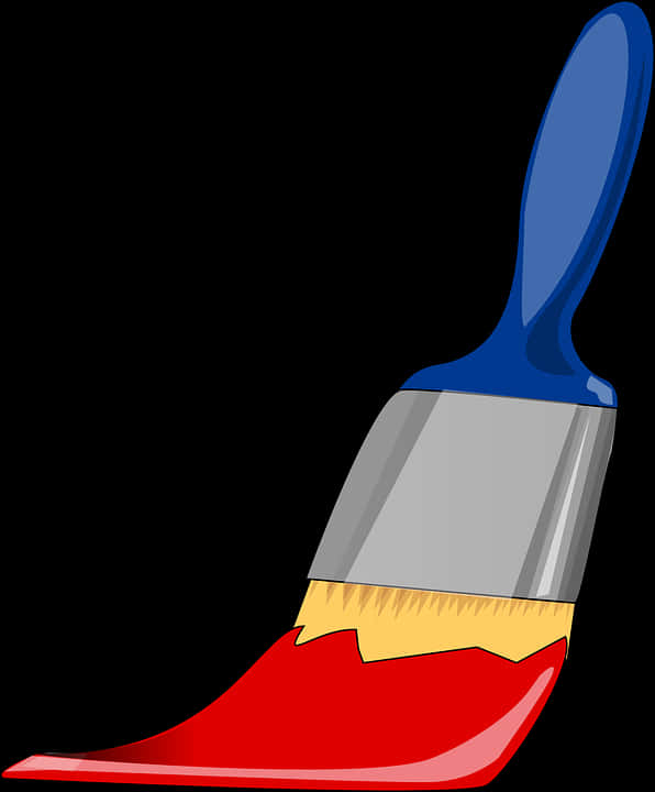 A Paint Brush With Red Paint