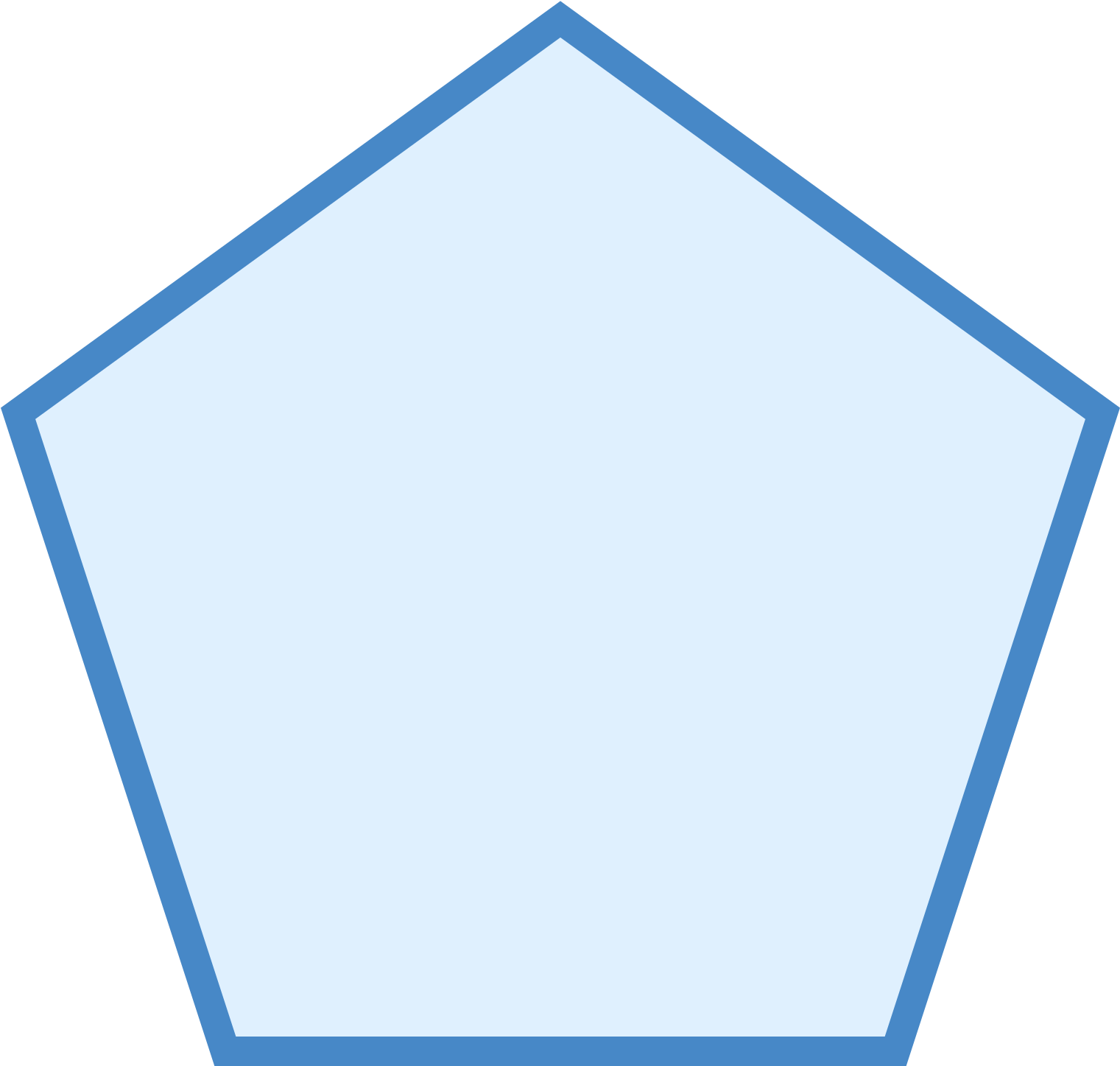 A Blue Hexagon With A Black Background