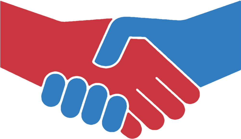 Blue Red Handshake