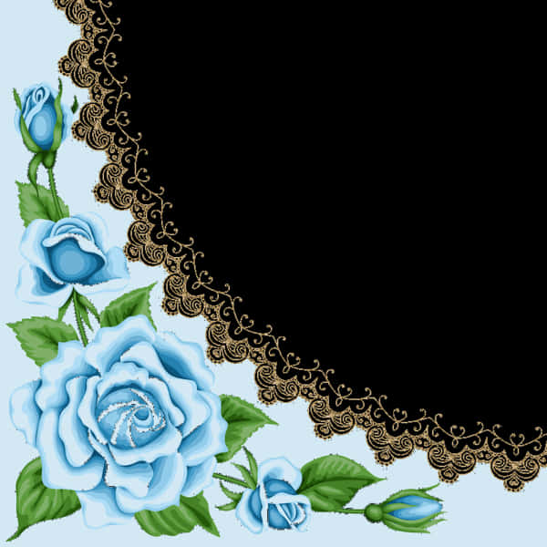 Blue Roses Border Clipart Blue Rose Clip Art - Border Blue Flower Clipart, Hd Png Download