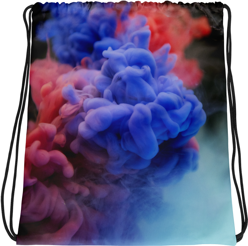 A Blue And Red Smoke In A Backpack