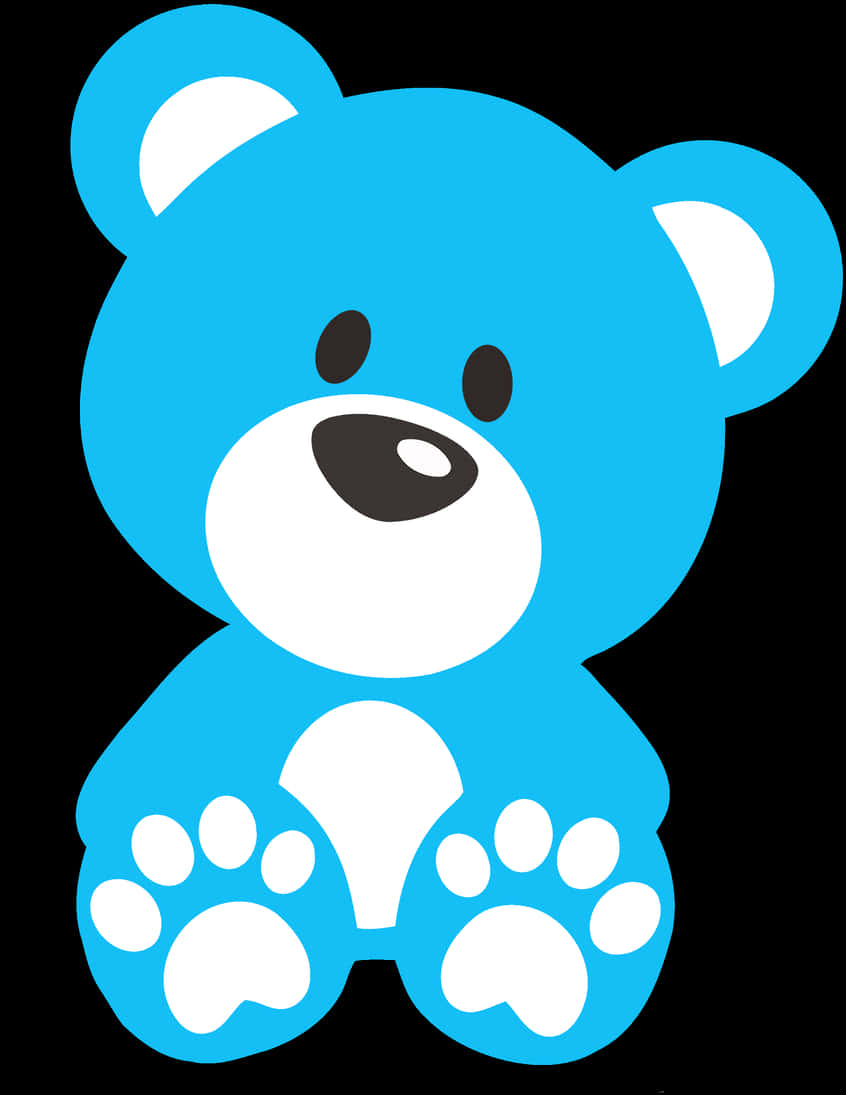A Blue Teddy Bear With White Paws