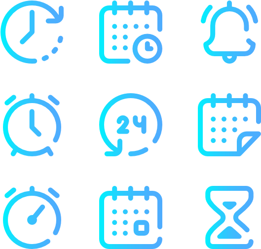 A Set Of Blue Icons