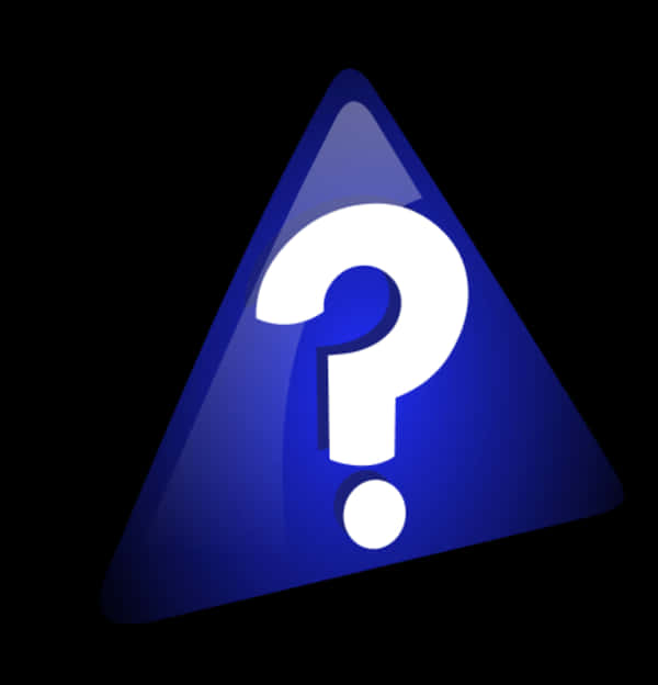 A Blue Triangle With A White Question Mark