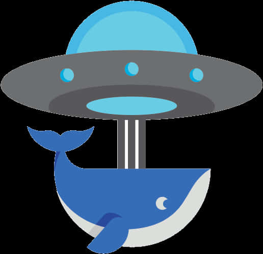 A Cartoon Whale And A Ufo
