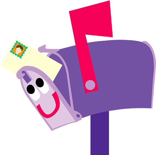 A Cartoon Mailbox With A Letter