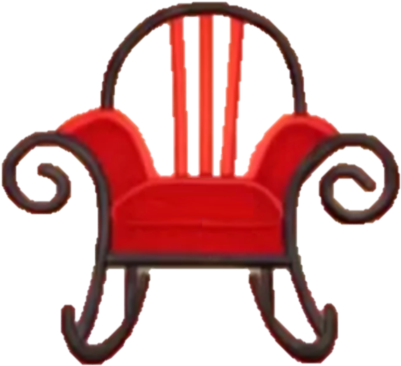 A Red Rocking Chair With Black Background