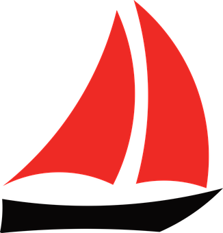 A Red Sailboat With Black Background