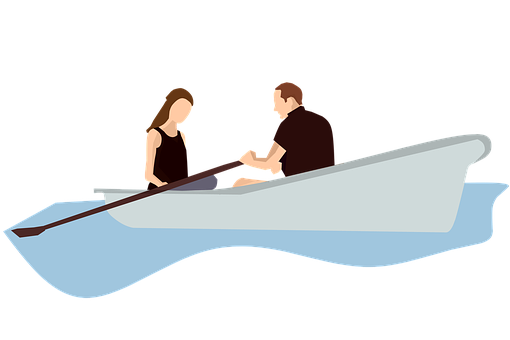 A Man And Woman In A Boat