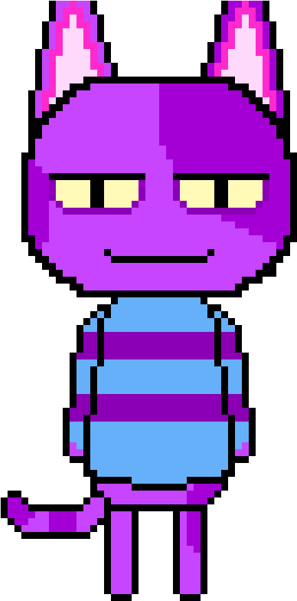 A Cartoon Character With Purple And Blue Stripes
