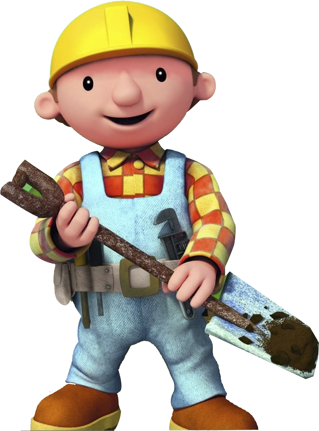 A Cartoon Character Holding A Shovel