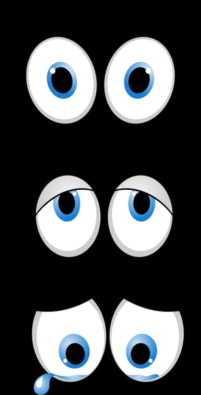 A Group Of Blue Eyes On A Black Background