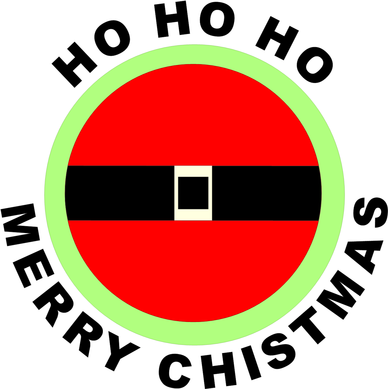 A Red And Green Circle With Black Belt And White Text