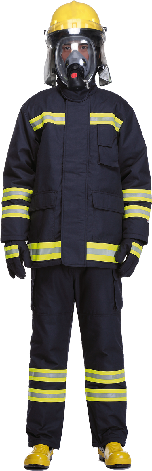 A Person Wearing A Firefighter Uniform