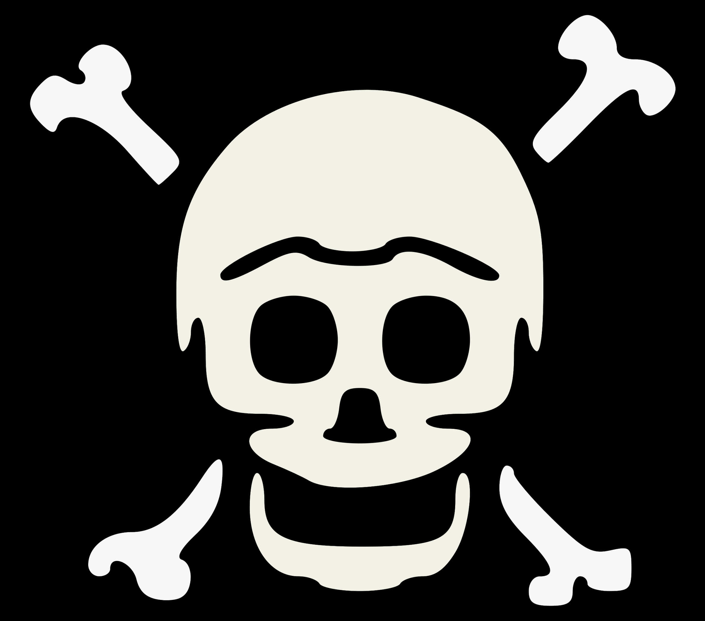 A Skull And Crossbones On A Black Background With Skull And Bones In The Background