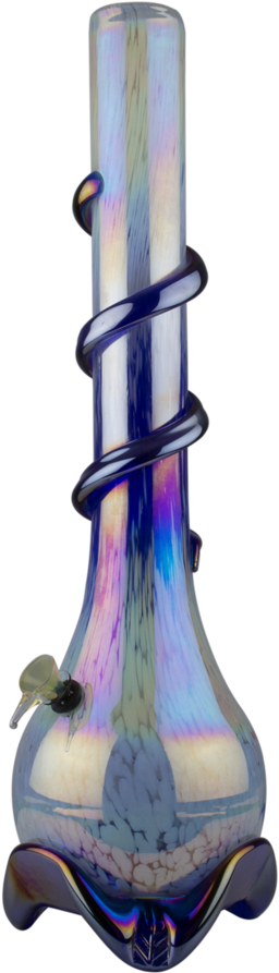 A Close Up Of A Blue And Purple Vase