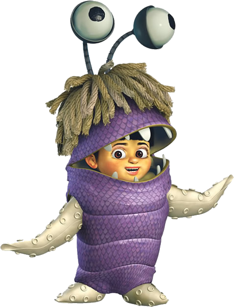 A Cartoon Character Of A Baby In A Purple Garment