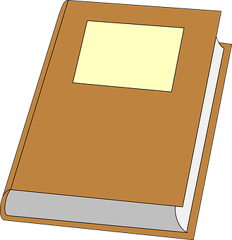 A Brown Book With A Yellow Label