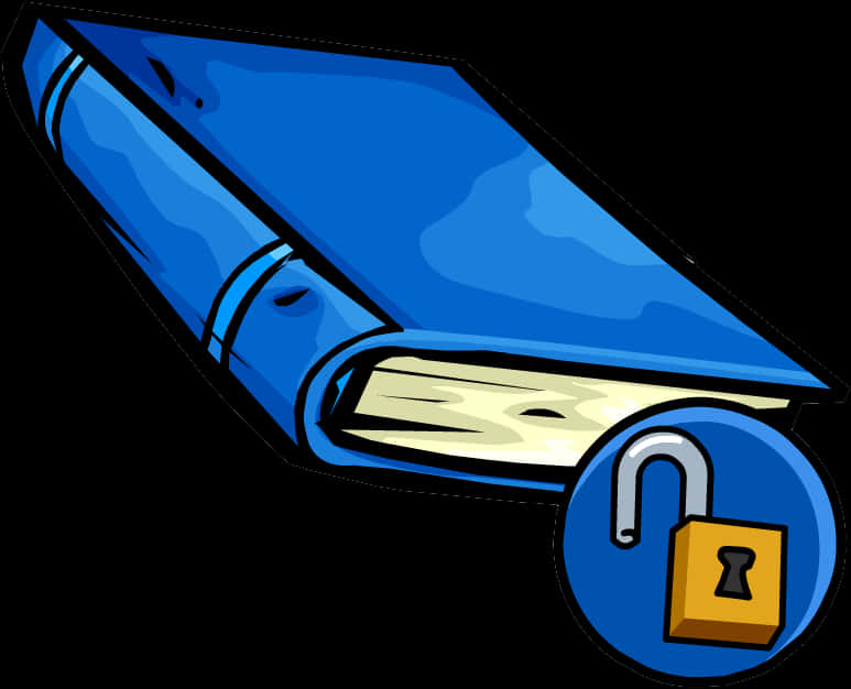 Blue Book Logo With Padlock