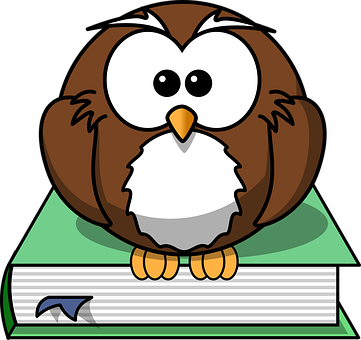 A Cartoon Of A Brown Owl Sitting On A Book