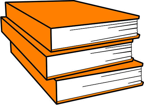 Three Orange Books Clipart