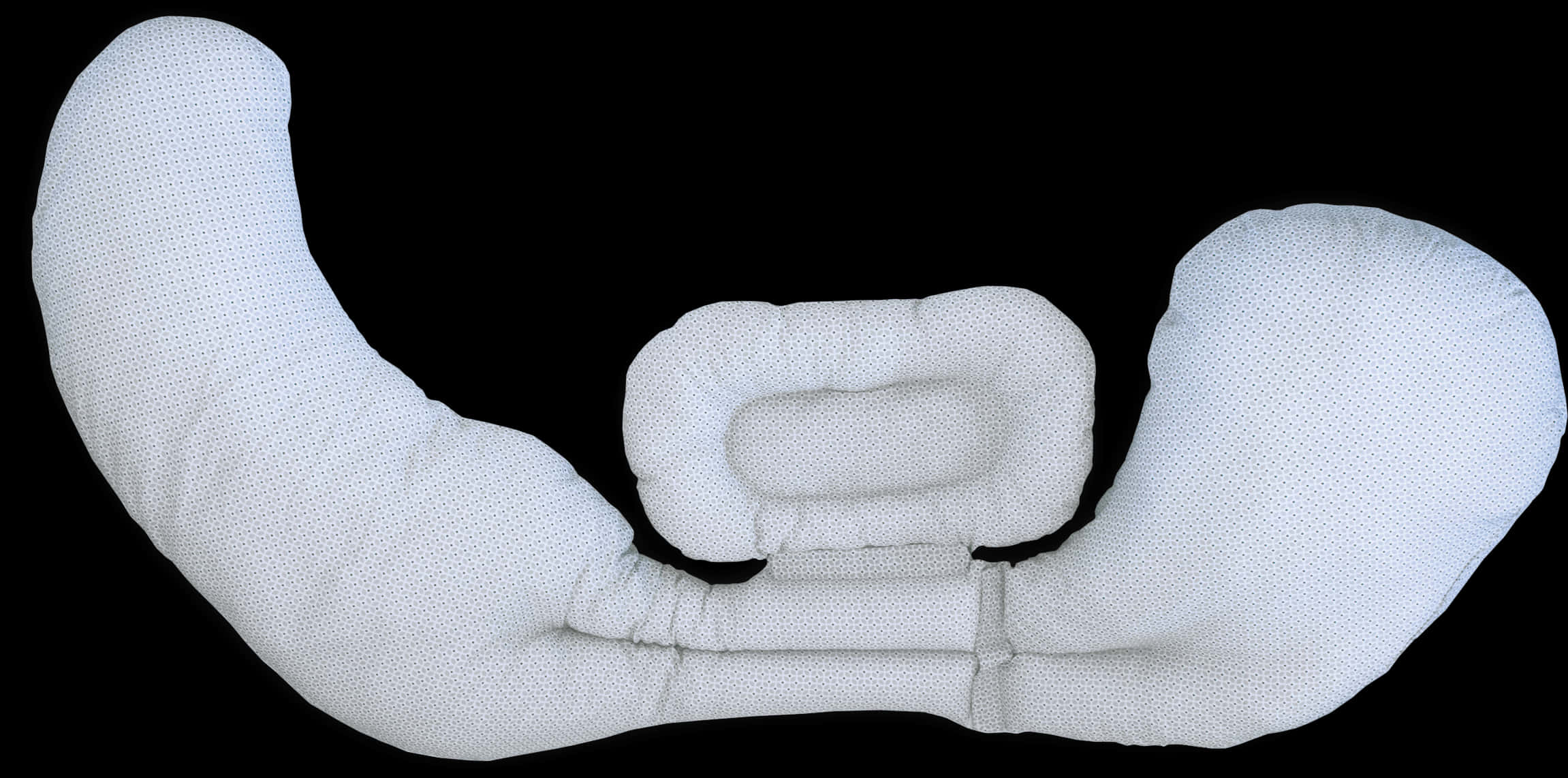 A White Pillow With Two Curved Arms