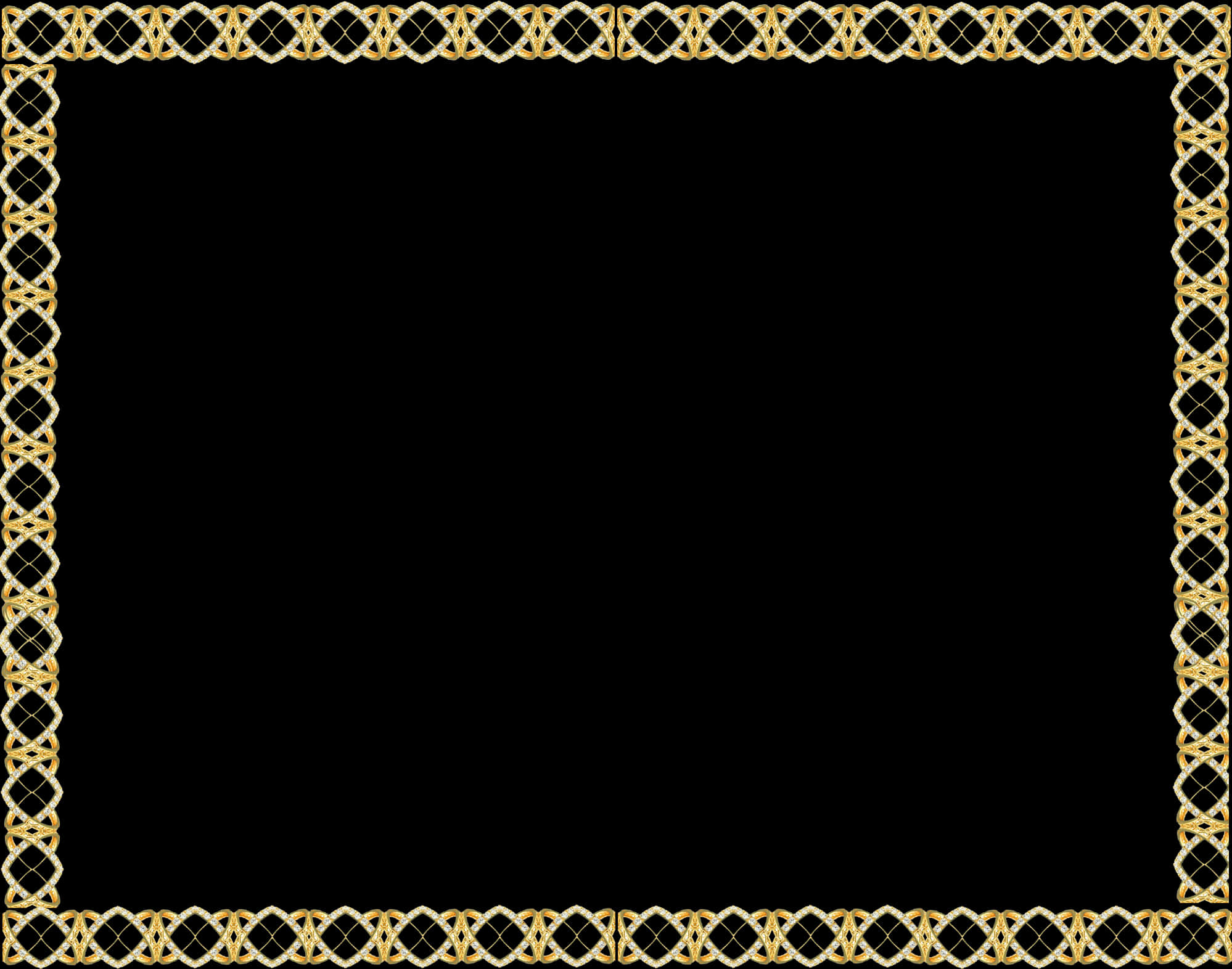 A Black Background With Gold Border