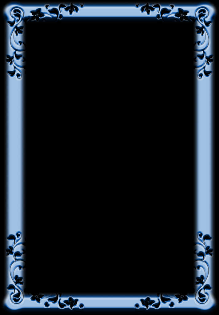A Black And Blue Frame With Black Background