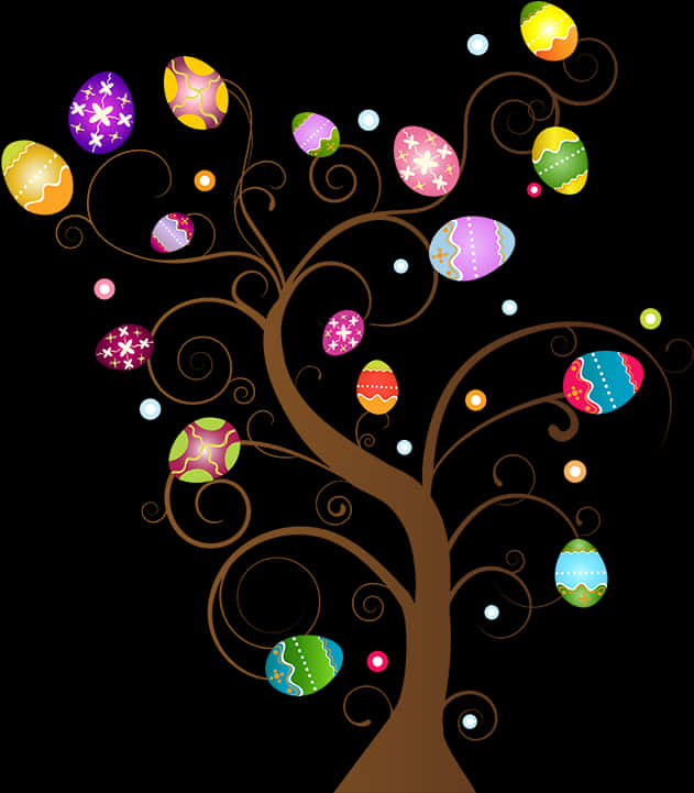 A Tree With Colorful Eggs On It