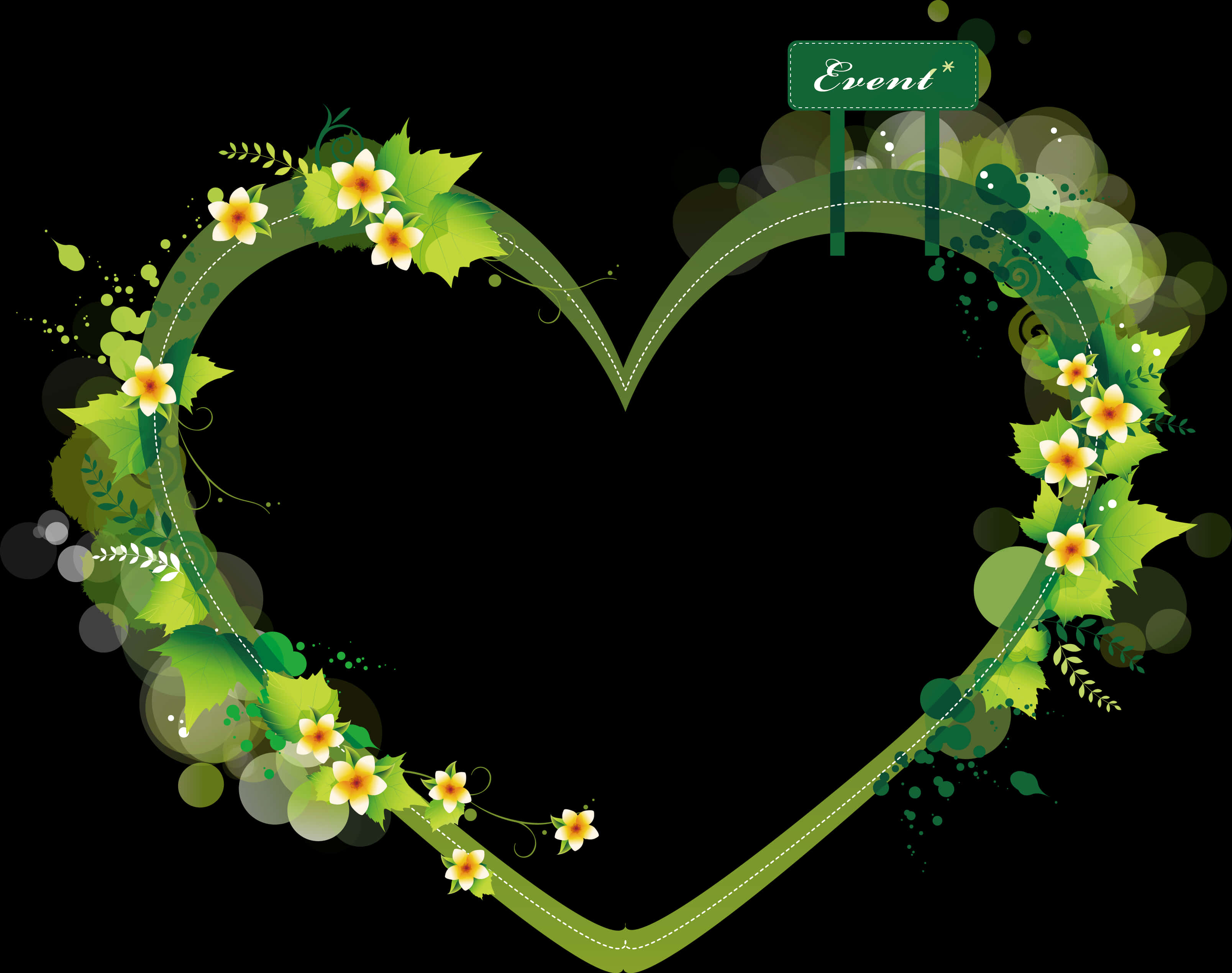 Border Vector Summer - Green Heart Shape Clipart, Hd Png Download
