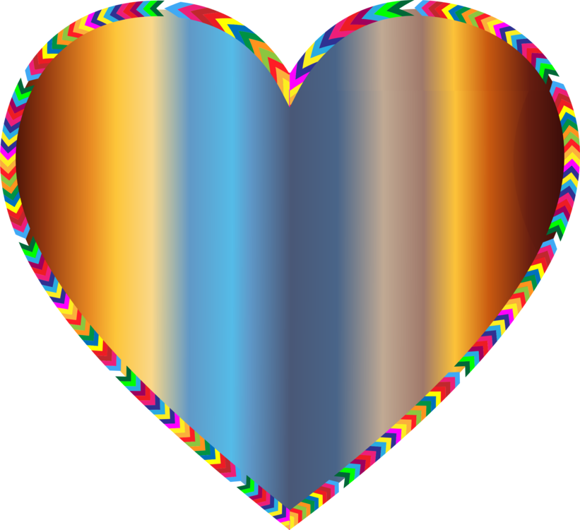 A Colorful Heart With A Black Background