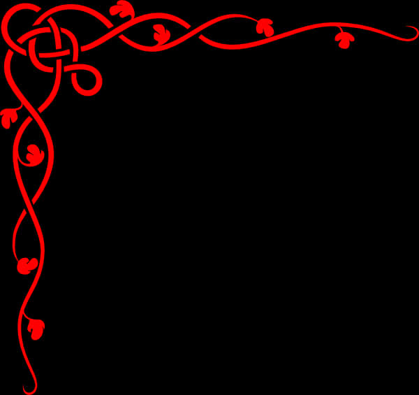 A Red Swirly Design On A Black Background
