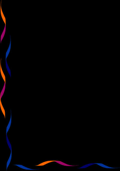 A Colorful Wavy Lines On A Black Background