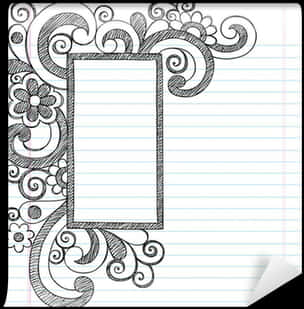 A Sketchy Drawing Of A Rectangular Frame On Lined Paper