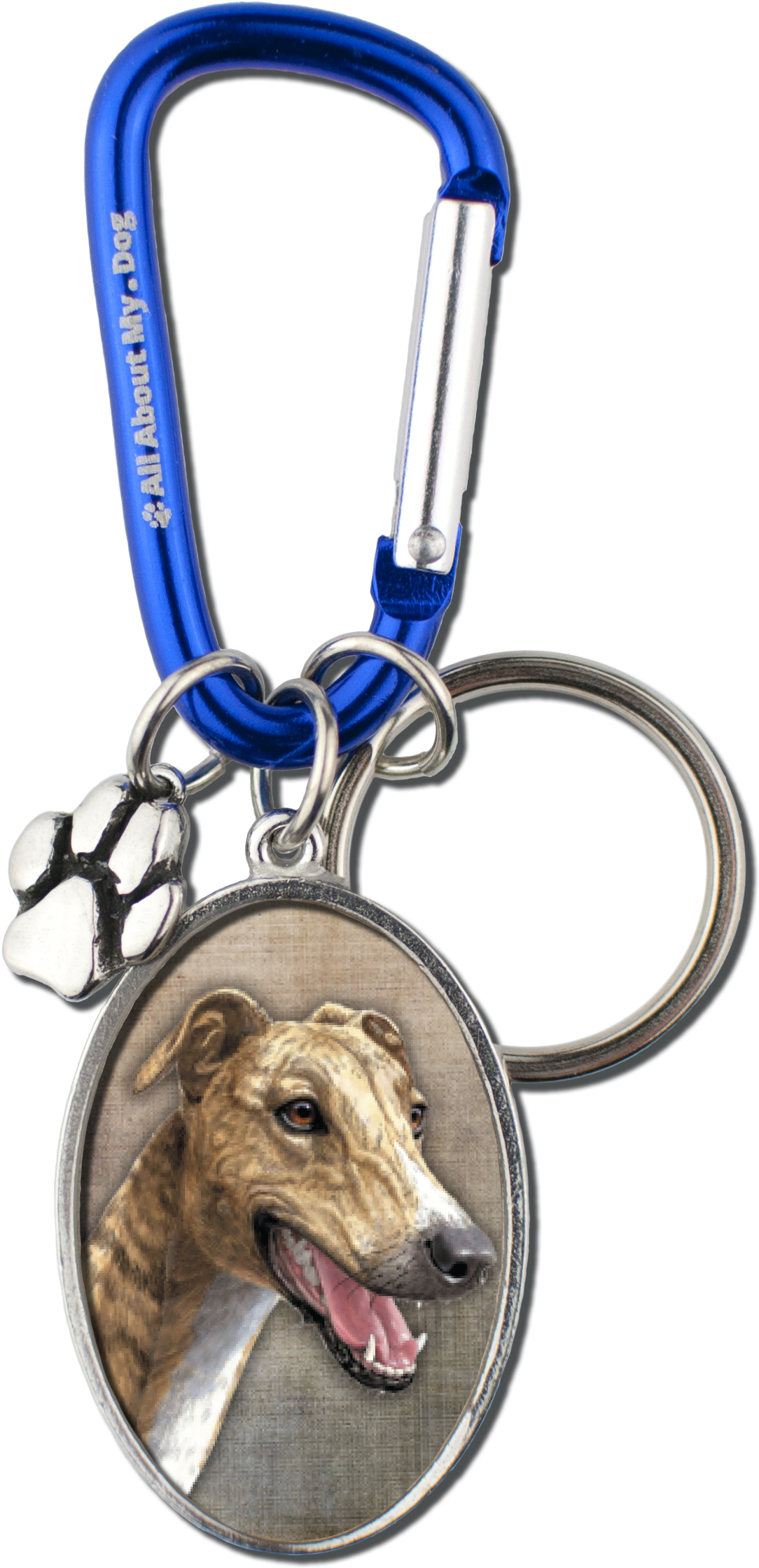 A Dog Key Chain With A Picture Of A Dog