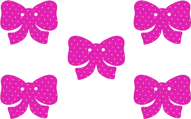 A Group Of Pink Bows With White Dots
