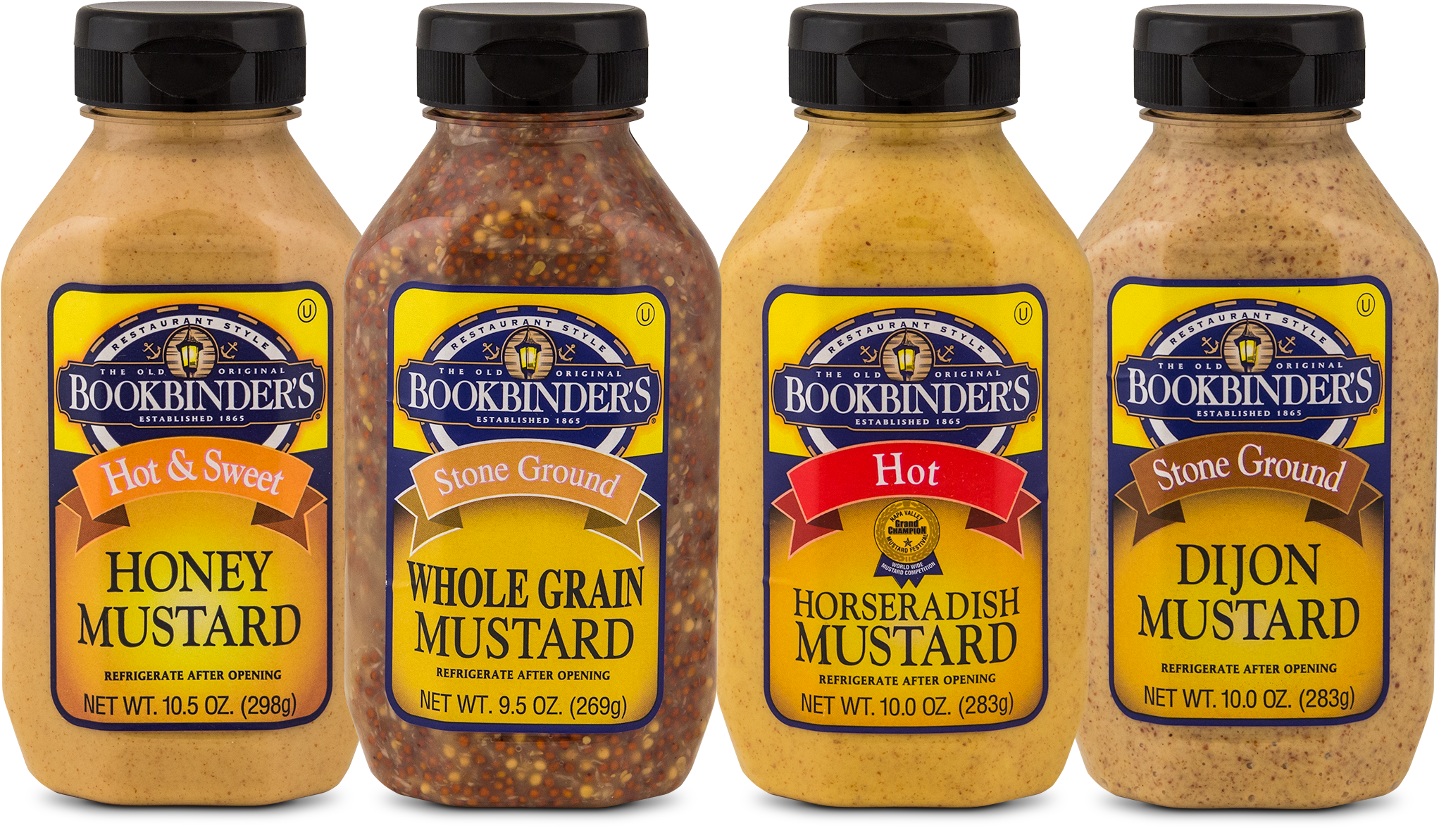 A Group Of Bottles Of Mustard