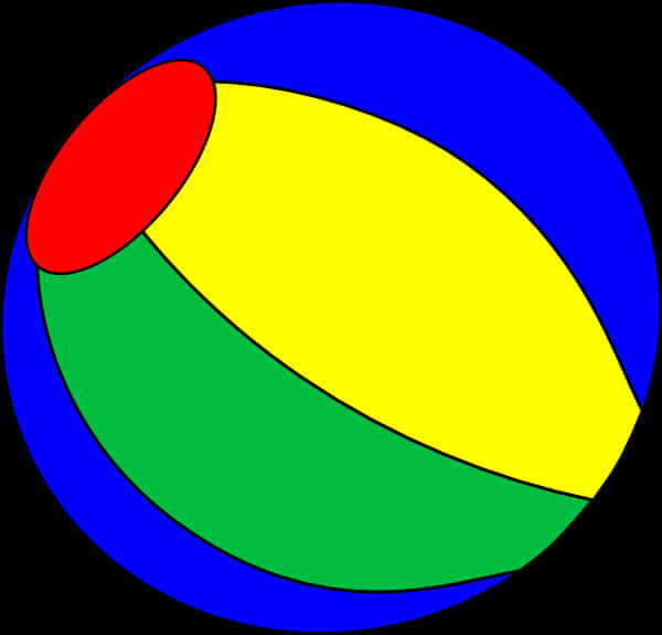 A Colorful Beach Ball With A Red Circle
