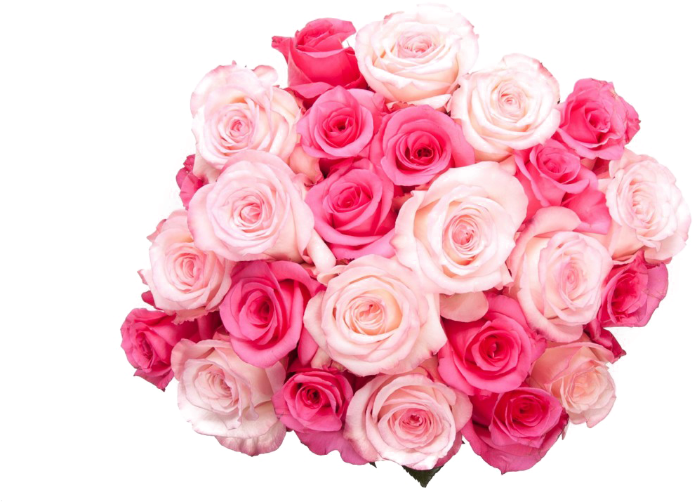 Bouquet Of Birthday Flowers Png Transparent Image - Pink Rose Bucket Png, Png Download
